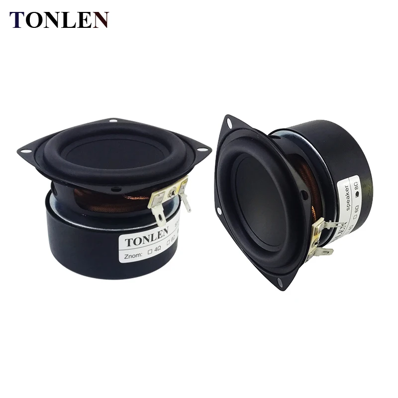 Cena TONLEN 2 sztuk 3 cal Bass głośnik subwoofer 4 ohm 8ohm 25 W głośnik hifi róg przenośne głośniki audio głośnik