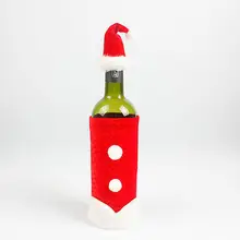 Горячая веселое Рождество Санта-бутылка вина сумка Обложка Рождественский ужин вечерние стол Декор