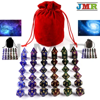 

Amazing effect Galaxy Dice 6sets 7 Pieces Role Playing Game Table Boardgame Portable Dice Man Gift Christmas Gift