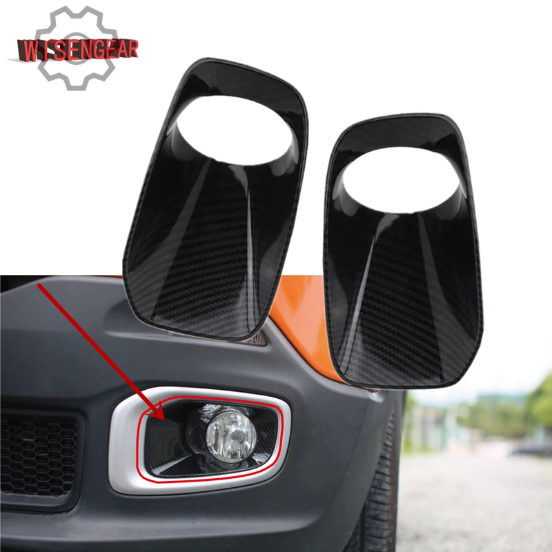 WISENGEAR 1Pair Front Fog Light Cover Trim Fog Lamp Bezel for Jeep