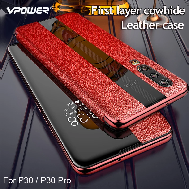 Чехол из натуральной кожи для Huawei P30 Pro Защитный Гибридный кожаный чехол с