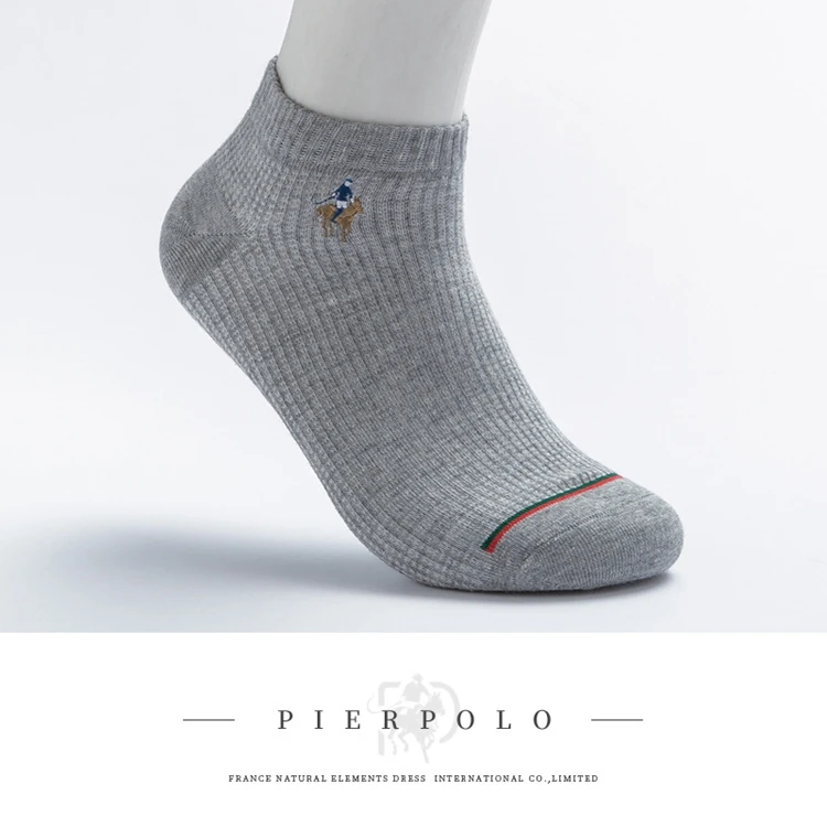 PIER POLO носки мужские короткие носки хлопковые полосатые брендовые Chaussettes Homme летние деловые тонкие дышащие мужские meias 5 пар