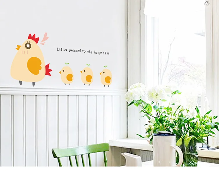 Colorful Chicken Cartoon Wall Sticker undefined