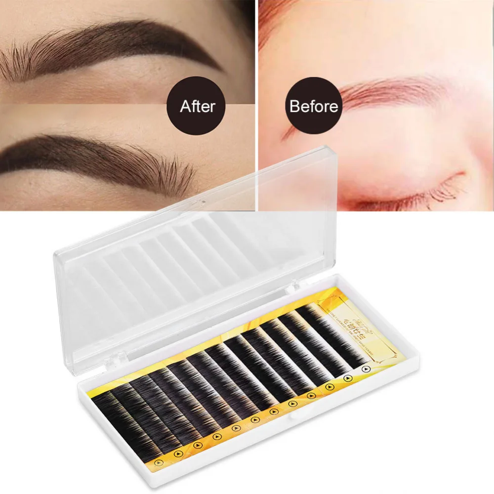 

Imported Fiber Mixed False Eyebrow Extension Light wear silky perfectly curved Black Fake Eyebrow Enhancer False Eyelash