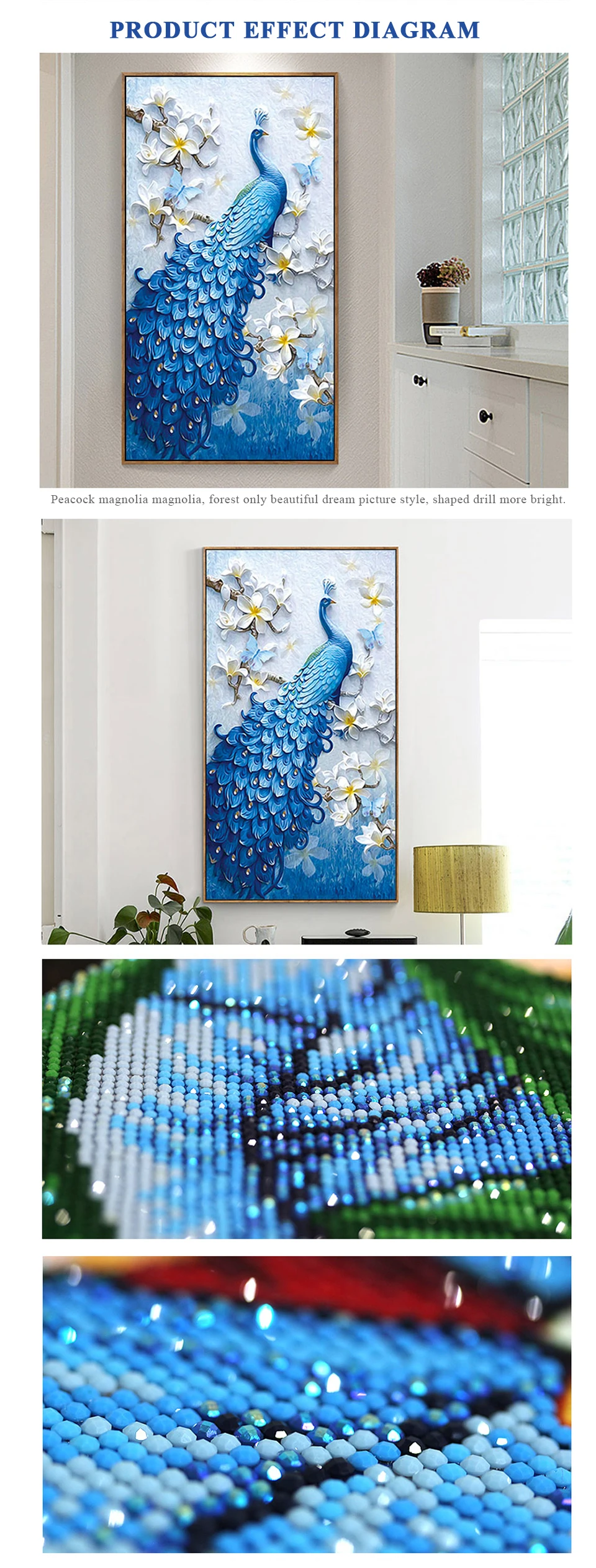 5D DIY Алмазная картина полная круглая вышивка бриллиантовый рисунок животное пейзаж специальное украшение в виде павлина подарок домашний декор