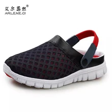 Г., летняя пляжная обувь для ванной и дождливой погоды Мужская прозрачная обувь с вырезами сабо из дышащего сетчатого материала, без застежки, сандалии на плоской подошве, недорогие