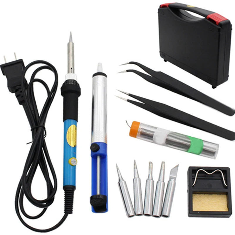 

12pcs/Set Full Kit Electric Soldering Iron 60W 220V 110V Adjustable Temperature