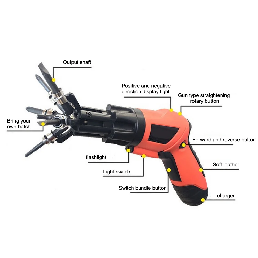 6 в 1 Мини Электрическая отвертка комплект беспроводная многофункциональная прецизионная перезаряжаемая Встроенная литиевая батарея с Рабочий светильник