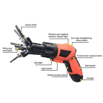 

Cordless Electric Screwdriver Kit 6 in 1 Mini WithWork Light Multifuctional Precision 3.6V Rechargeable Built-in Lithium Battery