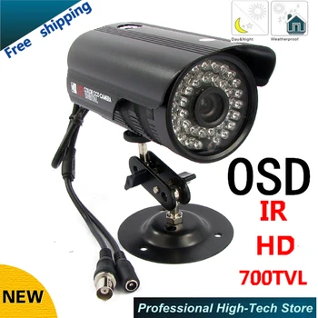

Big promotion 1/3"Sony ccd Effio-e 700TVL Waterproof CCTV Camera HD Outdoor security Camera 36 leds with OSD menu with Bracket