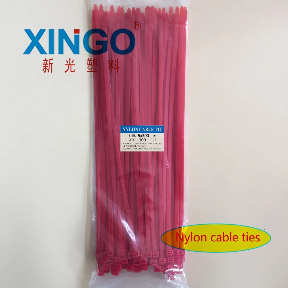 

Nylon Cable Ties 100Pcs/pack 5*300mm High Quality width 3.6mm RED Color Self-locking Plastic,Wire Zip Tie
