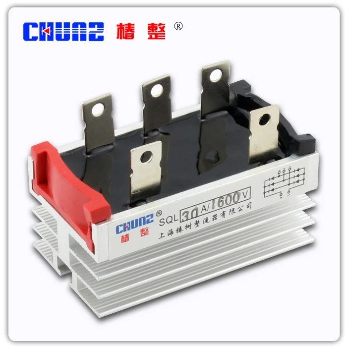 

[BELLA] White SQL30A1600V three-phase bridge rectifier bridge rectifier (with high-power radiator) --20PCS/LOT