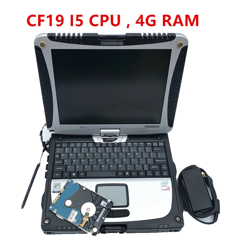 

2019 High Quality Toughbook for Panasonic CF19 cf-19 CF-19 i5 cpu 4g ram laptop with mb star c4 c5 for bmw icom a2 software hdd