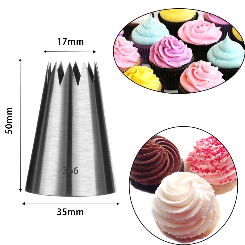 

1PC Stainless Steel Large Cream Nozzles Pastry Cake Decorating Tools Icing Piping Nozzle Tips Cupcakes Baking Bakeware