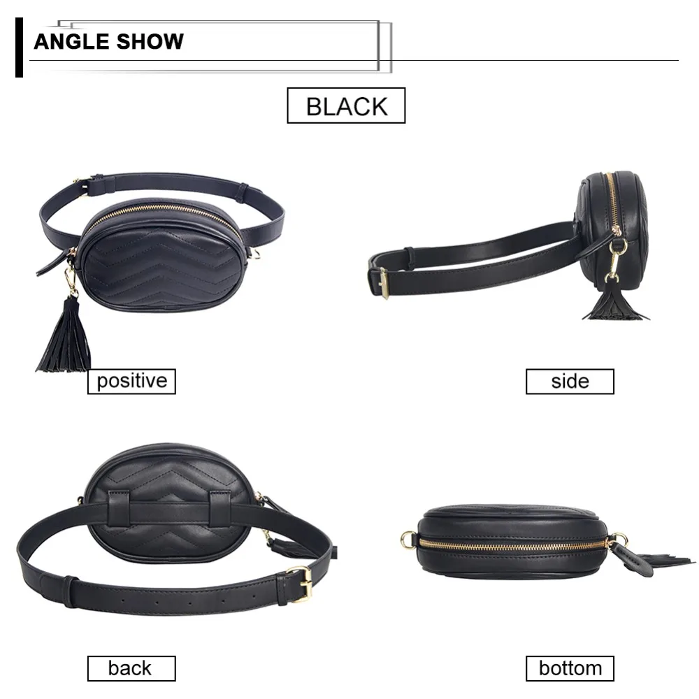 Waist Bag Women Fanny Packs Luxury Brand Tassel Belt Bag Ladies PU Leather Chest Handbag Shoulder Bags Female Flap Belt Wallets