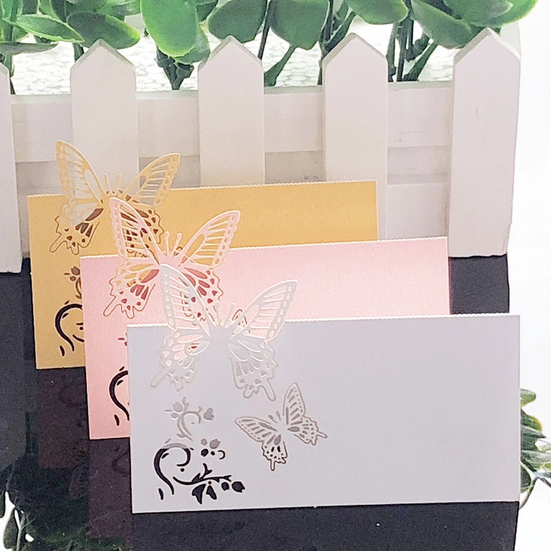 

10Colors 50pcs Butterfly Laser Cut Wedding Party Table Name Place Cards Favor Decor Wedding Decoration Birthday Party Supplies
