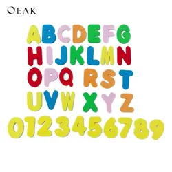 Oeak раннего образования обучения ребенка ABC Алфавит почтовые карточки пены EVA26 английские буквы + 10 фигурок для ванной головоломки