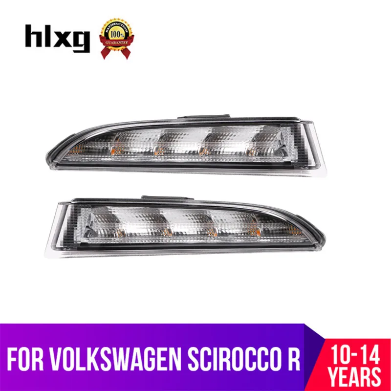 

hlxg Car Flashing For Volkswagen Scirocco R 2010 - 2014 LED DRL Daytime Running Light Daylight driving yellow turn Signal lamp