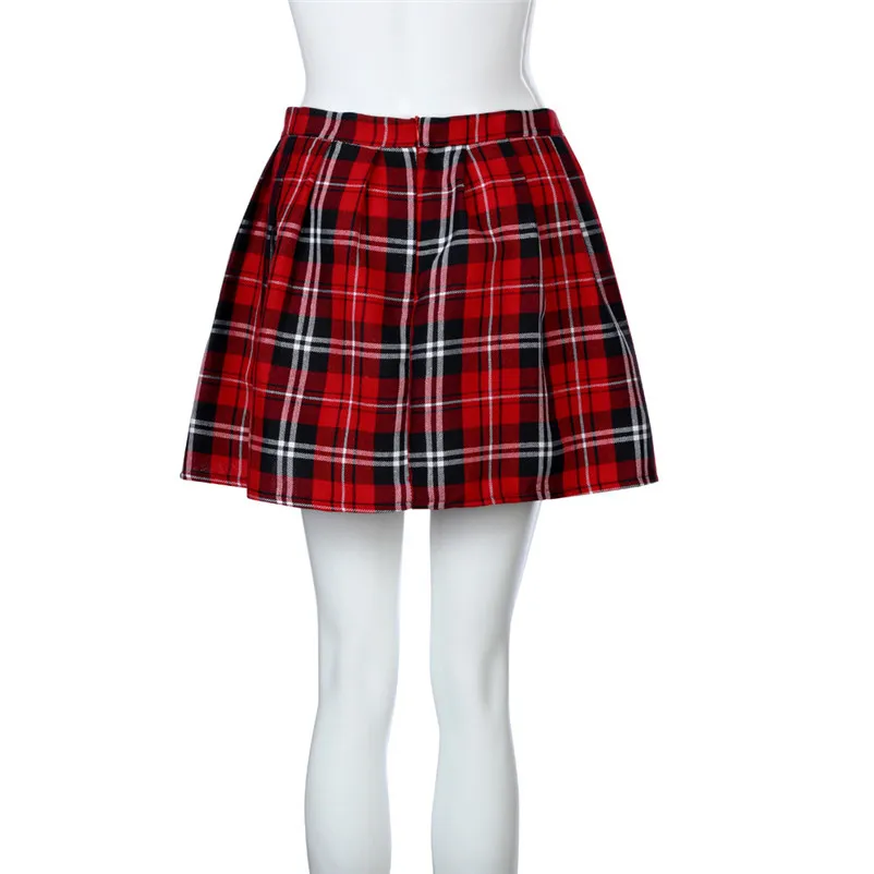 New Fashion 2018 Summer style skirts womens casual Scotland Plaid Checks School Uniform Pleated Skirt Cotton Femme Saia Y05#N (10)