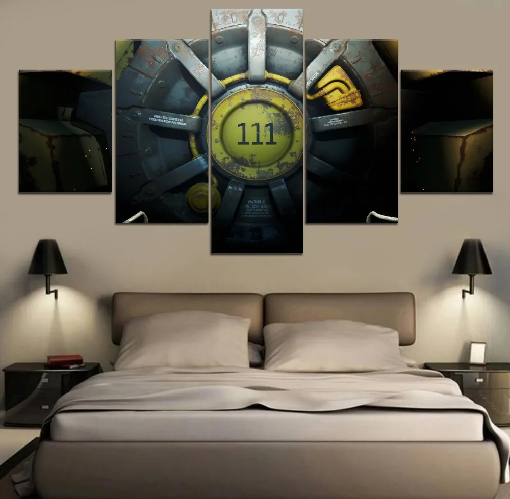

5 Piece Fallout 4 Game HD Print Decor Painting Canvas Modern Decor Painting Canvas Wall Art Home Living Room Painting Artwork