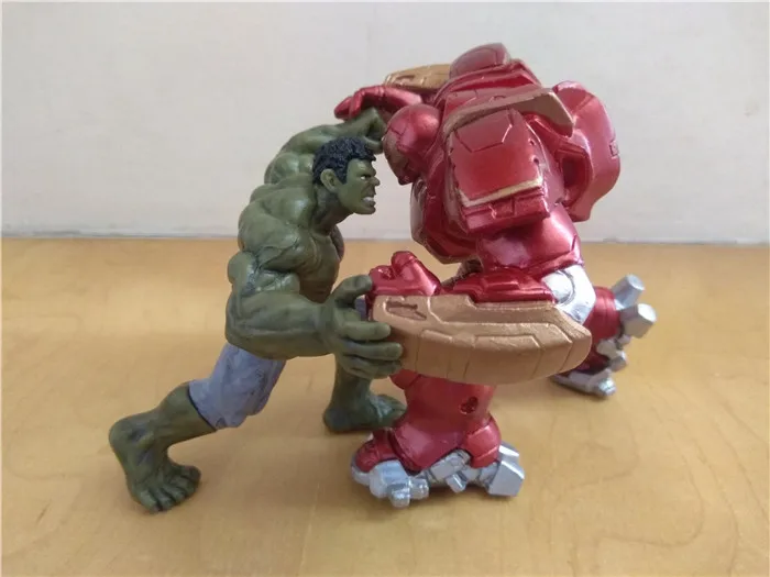 2 шт./компл. оригинальный комплект гаража, 7 см Marvel: Hulk VS Hulkbuster Heroes Коллекционная модель Свободные игрушки