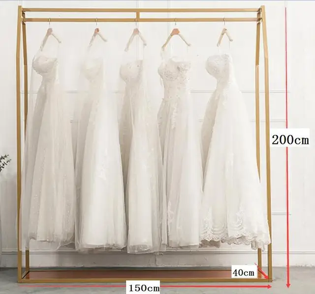 Golden wedding dress rack, display rack wedding dress shop high grade floor hanger, special