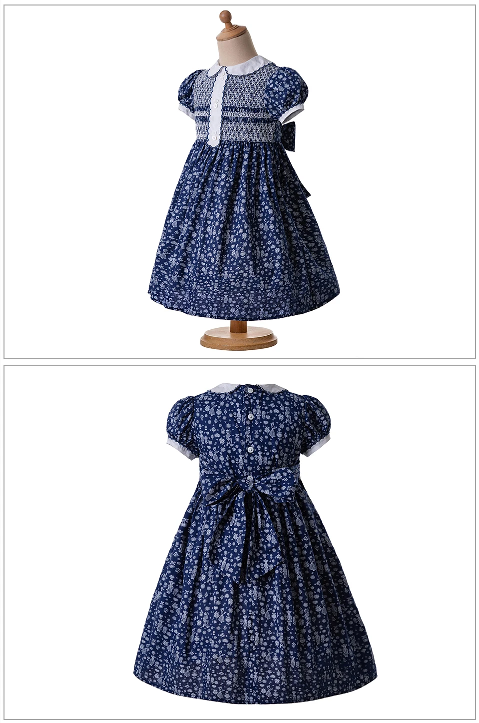 Pettigirl/винтажный цветочный принт кукла воротник со сборками Одежда для маленьких девочек Комбинезон на День Благодарения платье с оборками G-DMGD006-B44