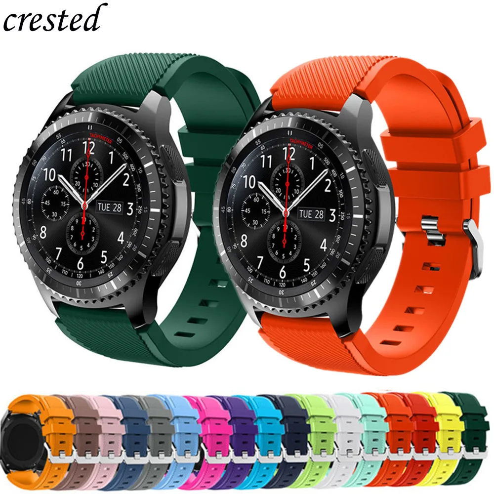 Gear s3 Frontier band for Samsung Galaxy Watch 46mm/42mm/Active strap 20/22mm silicone bracelet Huawei watch GT strap S2 3 46 42