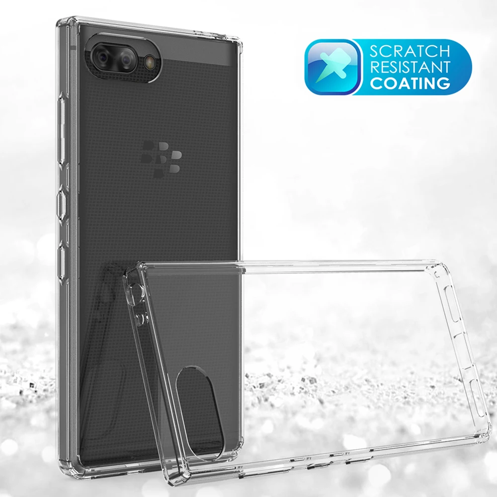 Чехол для Blackberry Key 2 противоударный кристально прозрачный Жесткий Тонкий чехол