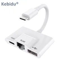 KEBIDU USB-C Ethernet OTG адаптер типа C к RJ45 порт USB 3,0 адаптер USB-C разветвитель концентратор для huawei P20 Xiaomi