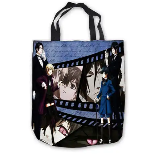 Пользовательские сумки Canvas_sebastian_black_butler ручные хозяйственные повседневные