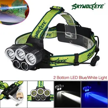 

SKYWOLFEYE Rechargeable 80000 LM T6 5X LED Headlight Ultra Bright 18650 Battery Hunting Fishing Light+ USB Cable