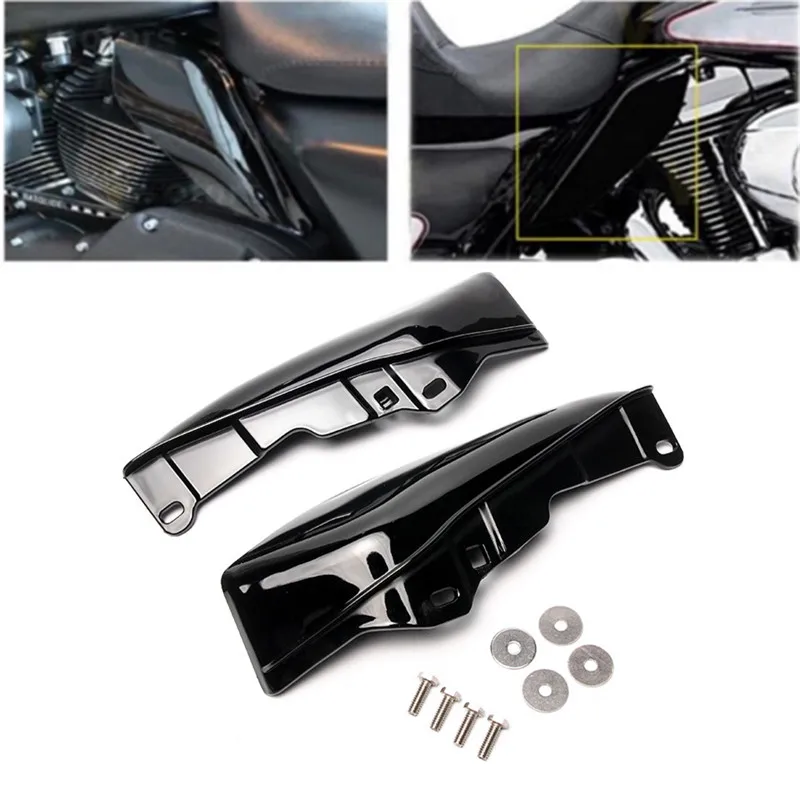 Triclicks черные воздушные дефлекторы средней рамы обшивка для Harley Touring Road King Street Glide