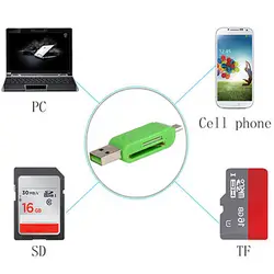 Новый 2 в 1 OTG кардридер Micro USB TF/SD кардридер телефон удлинитель-переходник Micro USB адаптер