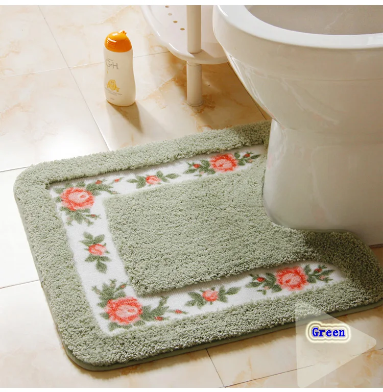U-образные коврики для ванной, Мягкие накладки, противоскользящие Домашние коврики для ванной комнаты, декоративные аксессуары для ванной и туалета