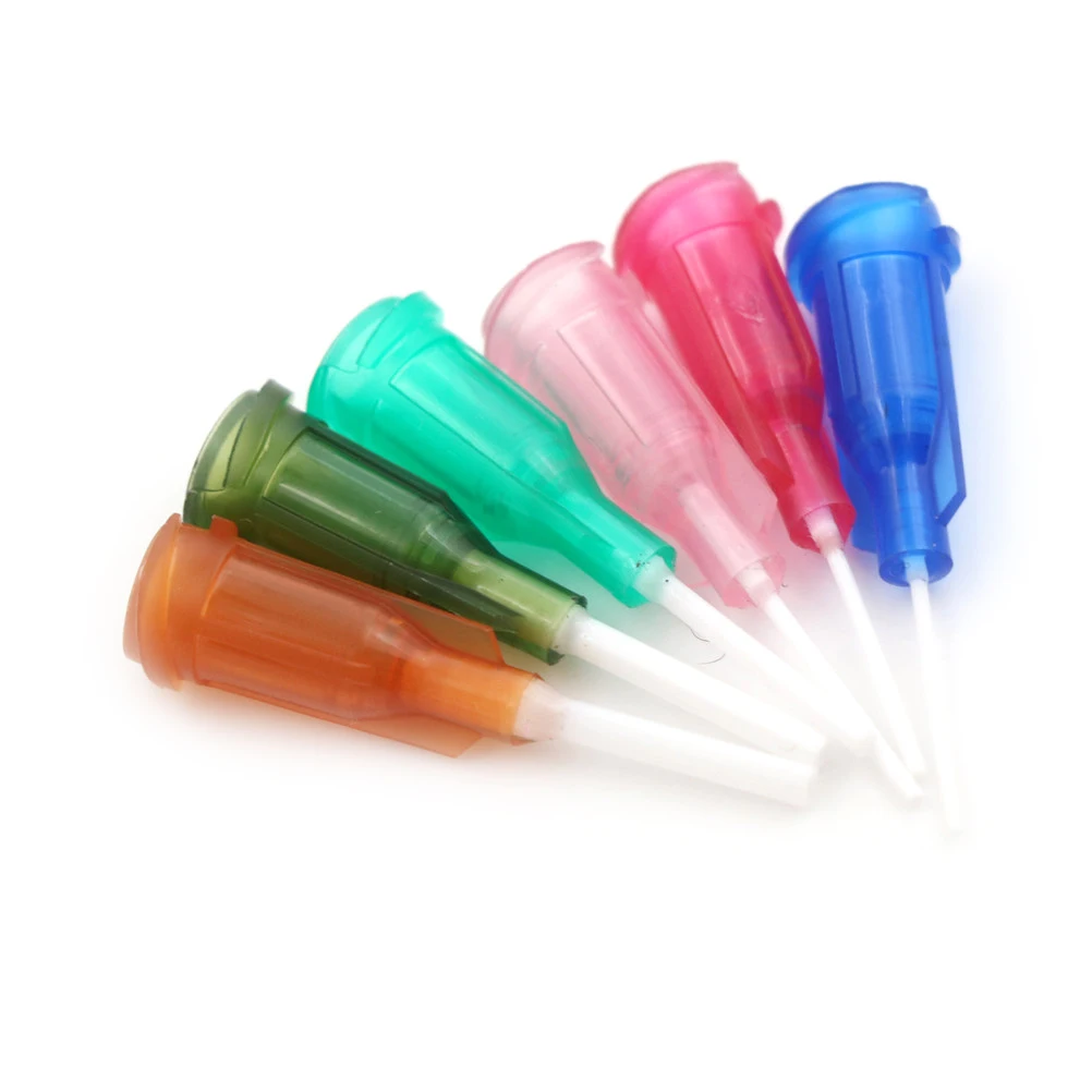 6pcs/lot Flexible Tip 14-25Ga DIY Plastic Mixed Syringe Needle Tips Blunt Dispensing Syringe For Glue Dispenser