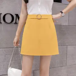 Hiawatha Женская Однотонная юбка трапециевидной формы корейская мода молния сзади тонкие юбки летние женские D3790