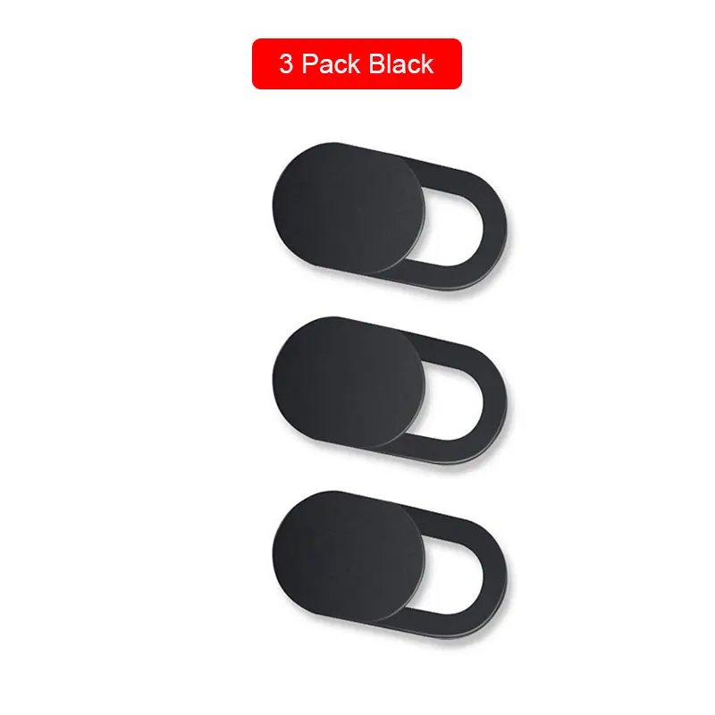 6 шт. в упаковке, ультра тонкий высококачественный чехол для веб-камеры, магнитный слайдер, пластиковая крышка для камеры для ноутбука, телефона, iPhone, samsung, Xiaomi - Цвет: 3 Pack Black