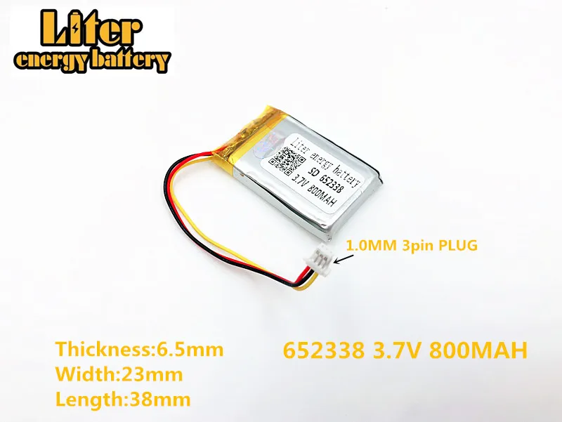 652338 3 7 V 800mAh перезаряжаемая батарея для игрушек millet GPS TEXET FHD 570 Gmini HD50G HD70G iBox Pro 800 SD