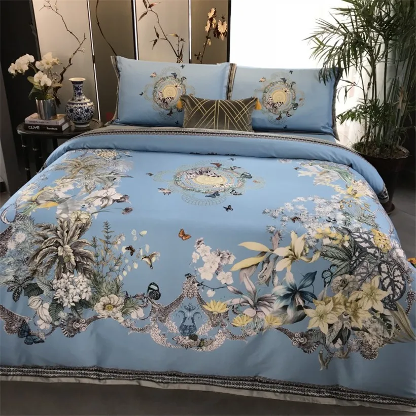 Sale Chinese Wind Animal Egyptian Cotton Royal Gongsatin Craft Extra Large Bedding, Down Quilt, Bed Sheet, Pillow Cover, 4pcs 38