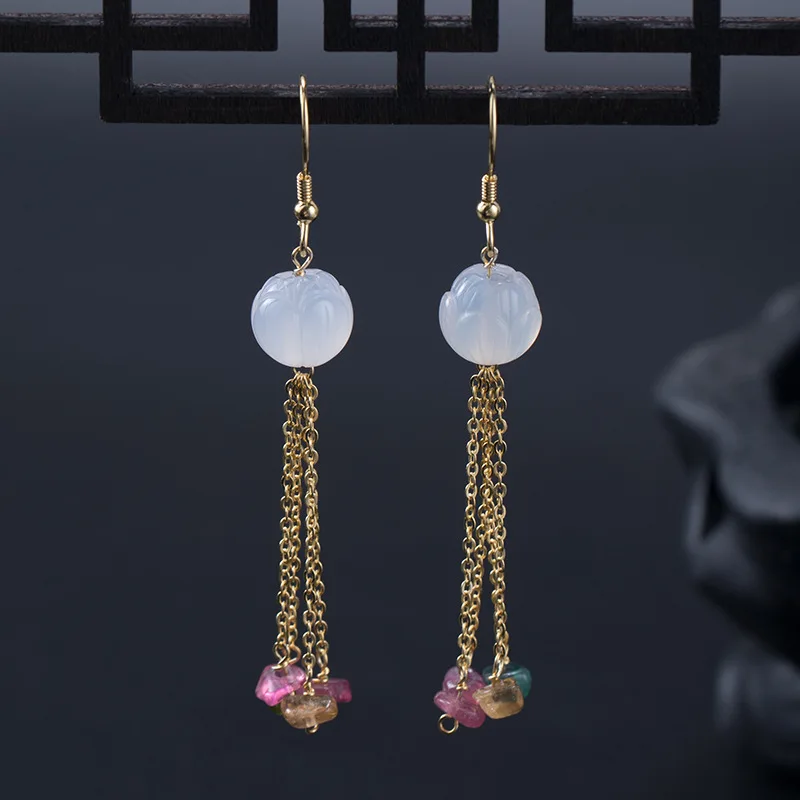 Серьги с кисточками lotus Золотые серьги ethinc. женские 100% стерлингового серебра 925