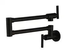 Free shipping chrome/brushed nickel/ Black Wall Mounted Pot Filler Folding 2 Handles Single Cold Kitchen Faucet Tap SF989