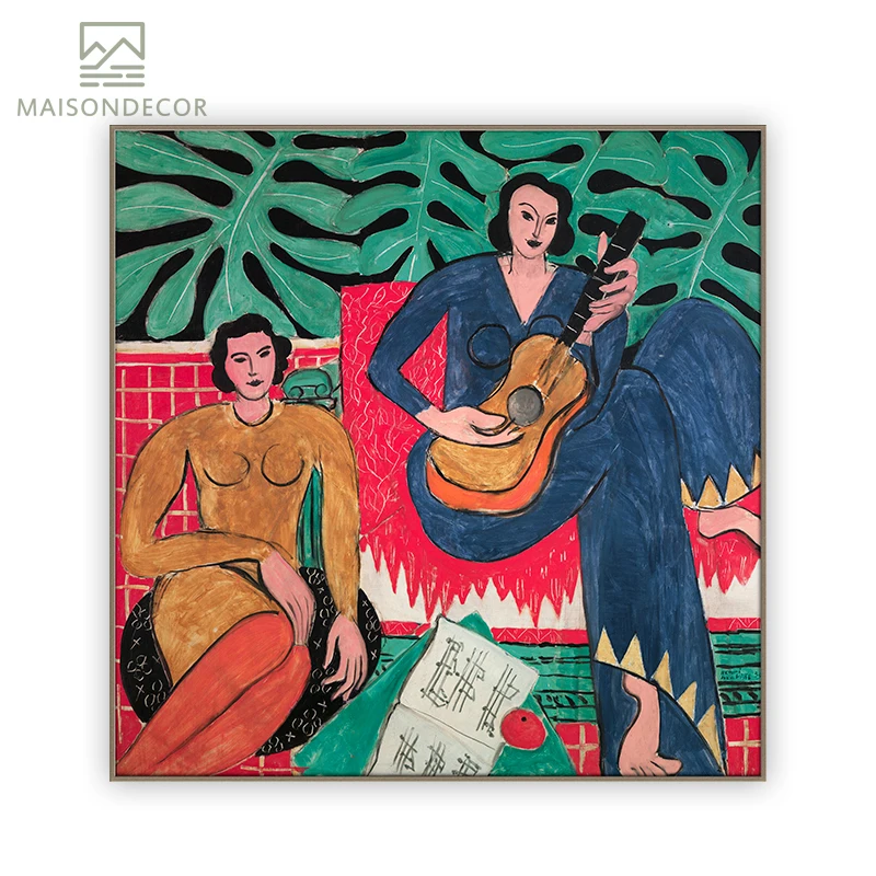 

Fauvism Original Painter Matisse Music Giclee Canvas Print Figure Wall Poster For Living Room Bedroom Home Decoration DIY Frame