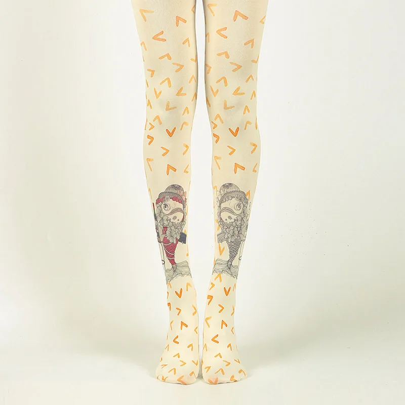 

Women Pantyhose Wholesales Print One Size Color Running Chick Fish Cn(origin) Modal Standard