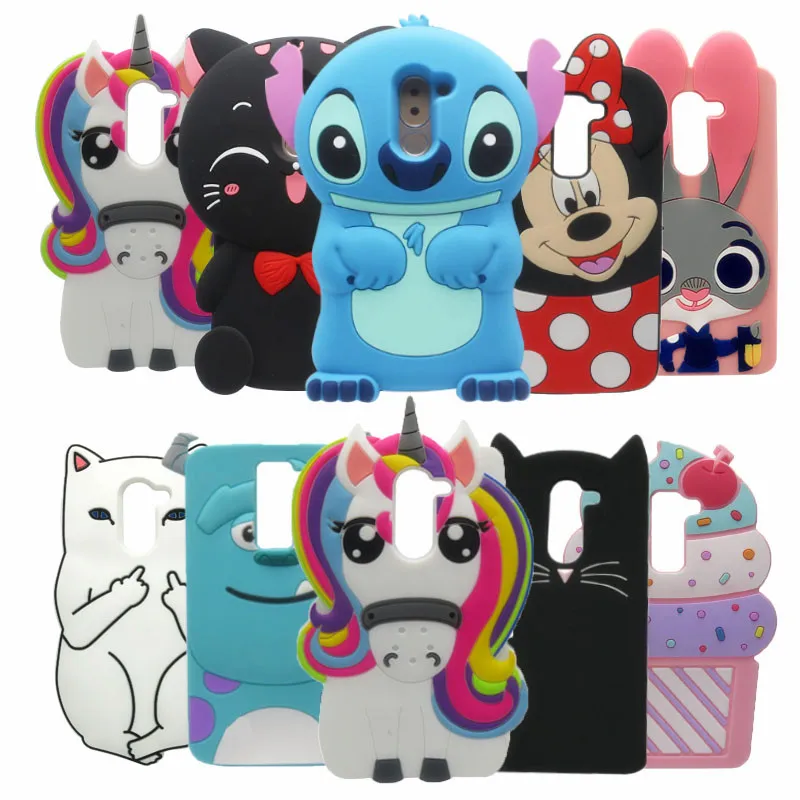 

For Huawei Honor 6X Case 5.5 inch 3D Cute Cartoon Stitch Cat Rabbit Cupcake phone Back Cover for Huawei GR5 2017 Case