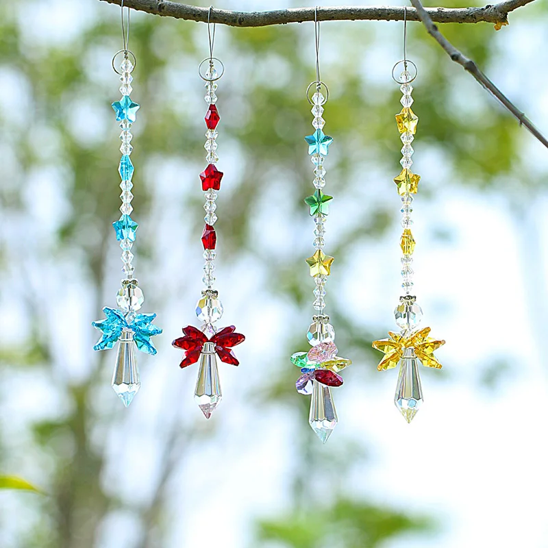 H&D 7pcs Crystal Glass Guardian Angel Window Sun Catchers Rainbow Maker Collection Suncather Gift Home Garden Hanging Decor