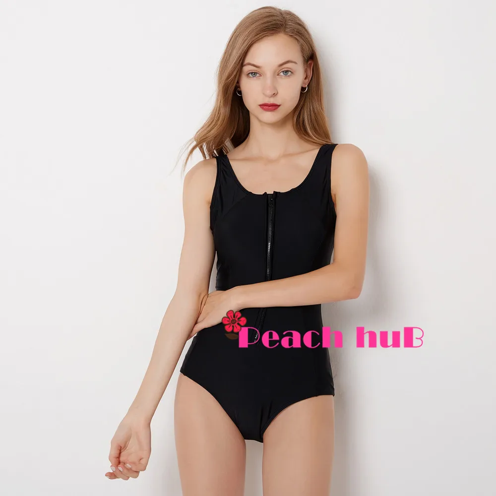Rash Guard Zip Long Sleeve Swim Suit Two-Pieces Swimsuit Women Uv Protection Swim Shirts Surf Swimwear Women Plus Size XXl (7)