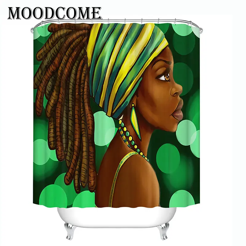 

African Afro Shower Curtain 3d dusche vorhange polyester drop shipping 3d shower curtains polyester