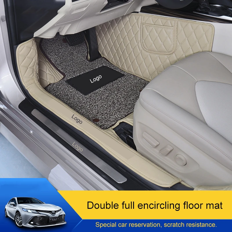 Qhcp Car Floor Mat Microfiber Leather Material Full Hemming Non