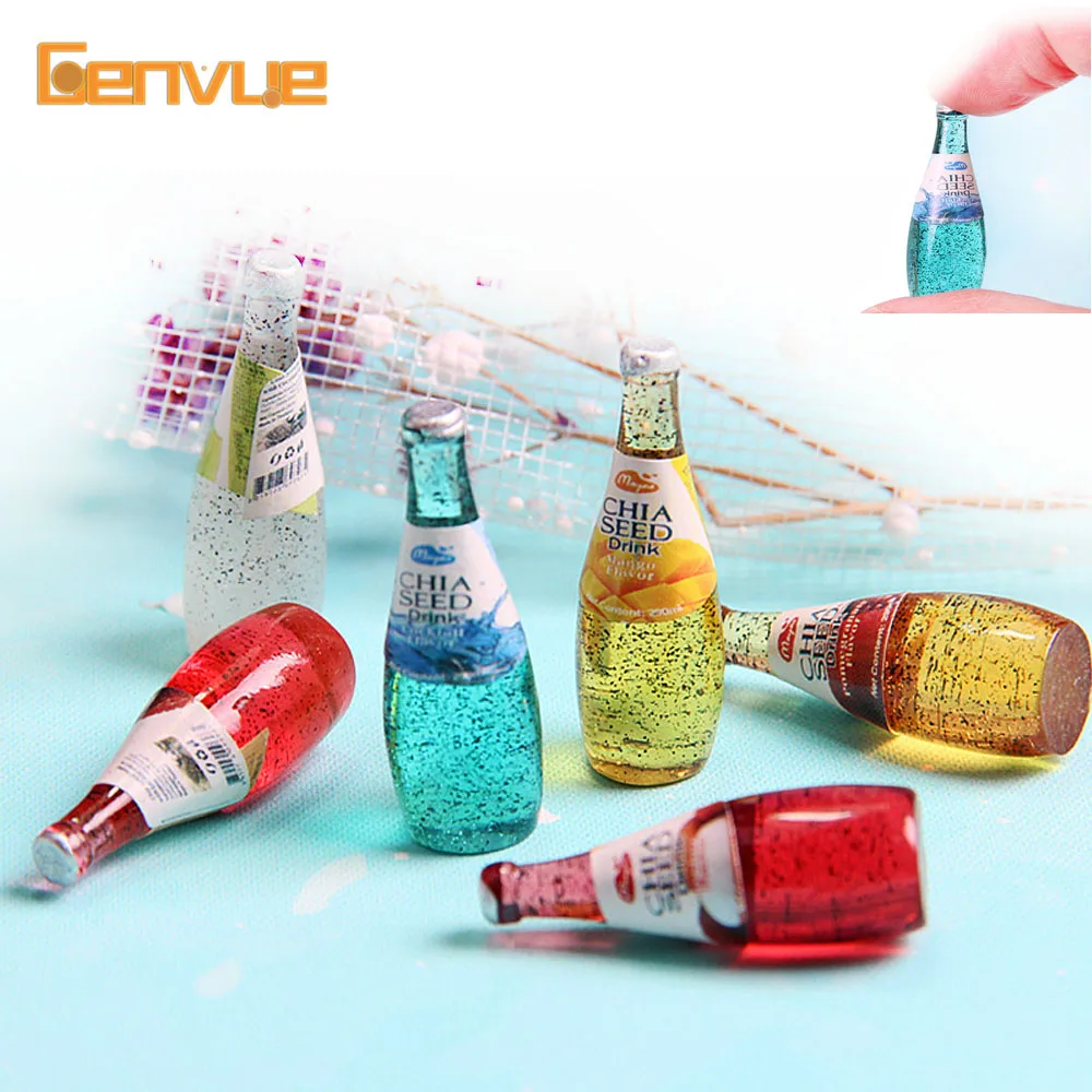 

5Pcs Mini Juice Bottle Addition For Slime Lizun DIY Charms Filling material Bead Accessories Resin Beverage Bottle Model Toys